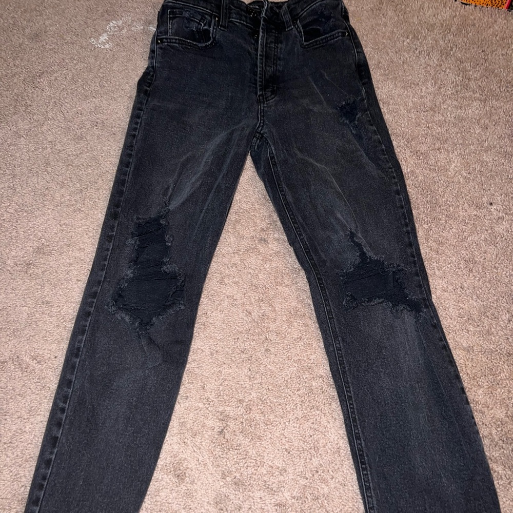 Mom jeans with flare on the ends